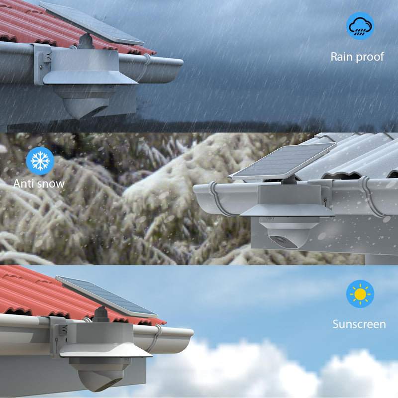 Gutter Mount Bracket +Rain Shade Cover Compatible with eufy Security SoloCam E30 Solar Camera/eufy Security 4G LTE Cam S330 Camera（1pack,White）