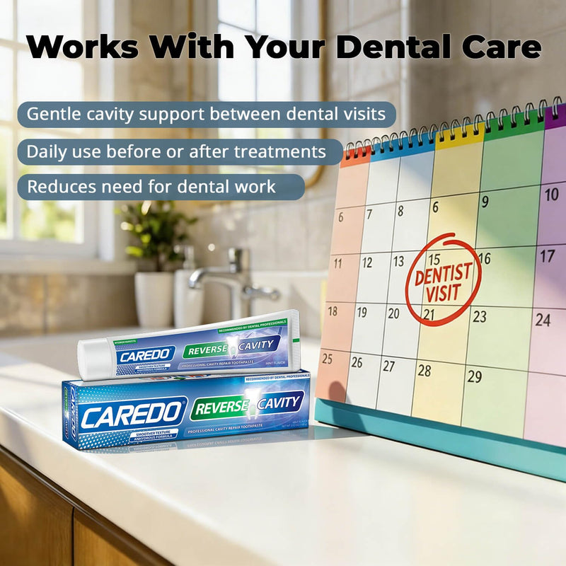 CAREDO Cavity Reversal Hydroxyapatite Toothpaste for Adults, Cavity Tooth Filler as Home Cavity Repair, Fluoride Free Reverse Cavities Treatment for Tooth Decay Repair, Remineralizing Repair 3.52OZ Spearmint 3.52 Ounce (Pack of 1)