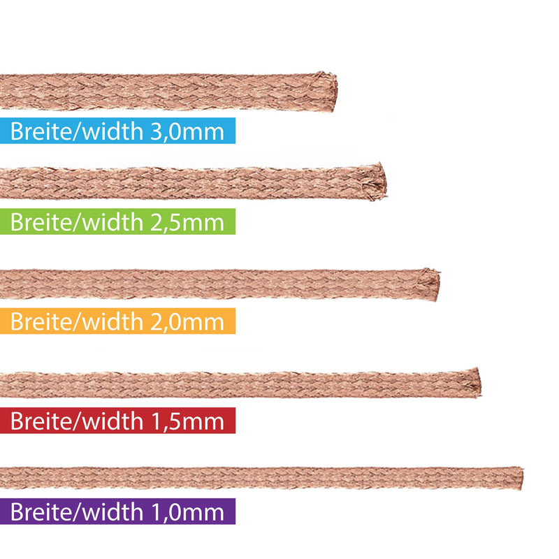 SeKi desoldering suction cable 3.0mm - for removing solder 1.5 meters long; High suction power; desoldering wire; Suction wire 3.0 mm wide