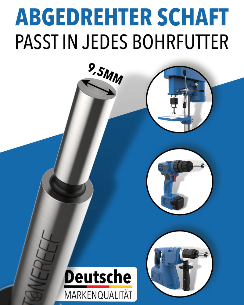Forstner Drill Bit Set 12 Pieces 10-50 mm Wood | 12 diameters from 10 to 50 mm in a box - from dowel hole to pot band 12-piece Forstner drill bit