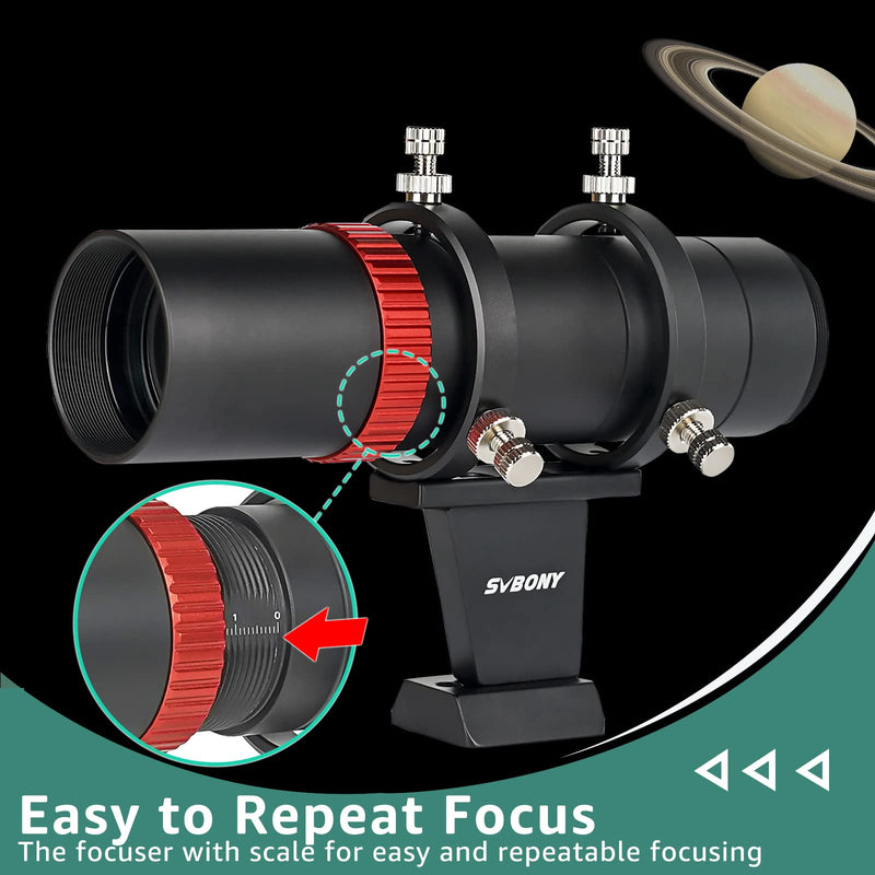 SVBONY SV165 40mm Mini Guide Scope, F4 Finder Scope with Scale, Astronomy Accessories Compatible with ZWO QHY Orion Auto SV305 Pro Telescope Cameras for Deep Sky Photography