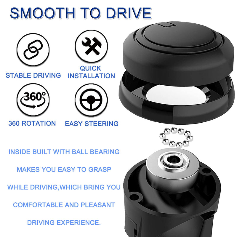 JONMON Steering Wheel Spinner Knob - Small Universal 360 Degrees Ball Bearing Vehicle Suicide Power Handle Booster Ball Car Driving Helper Accessories for Cars, SUV, Trucks