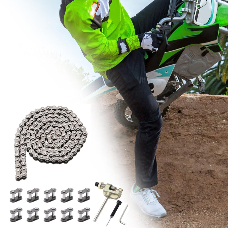 KAMIER #25 Roller Chain 132 Link with Drive Chain Breaker for Razor MX500 MX650 SX500 Mcgrath Dirt Rocket Bike Off Road Motocross Pit Bike Kids Electric Scooter Moped Mini Pocket Bike Heavy Duty Parts