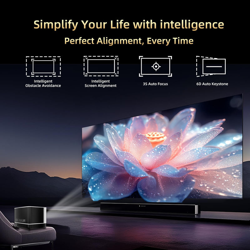 [Netflix Licensed &Dolby Audio]KTC Smart Projector 4K Supported TRUE 600ANSI Native 1080P with WiFi and Bluetooth & Dual Strong Speakers,Seamless Autofocus & Keystone Home Theater Proyector 2025