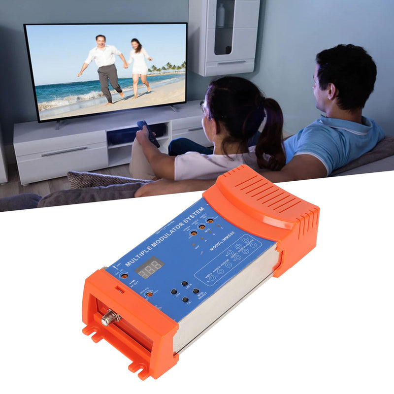 Digital Modulator, MMS80CP Multi Channels Home Modulator UHF Modulator Support PAL NTSC, Multiple Modulator System for TV Box AV Source (US Plug 100-240V) US Plug 100-240V
