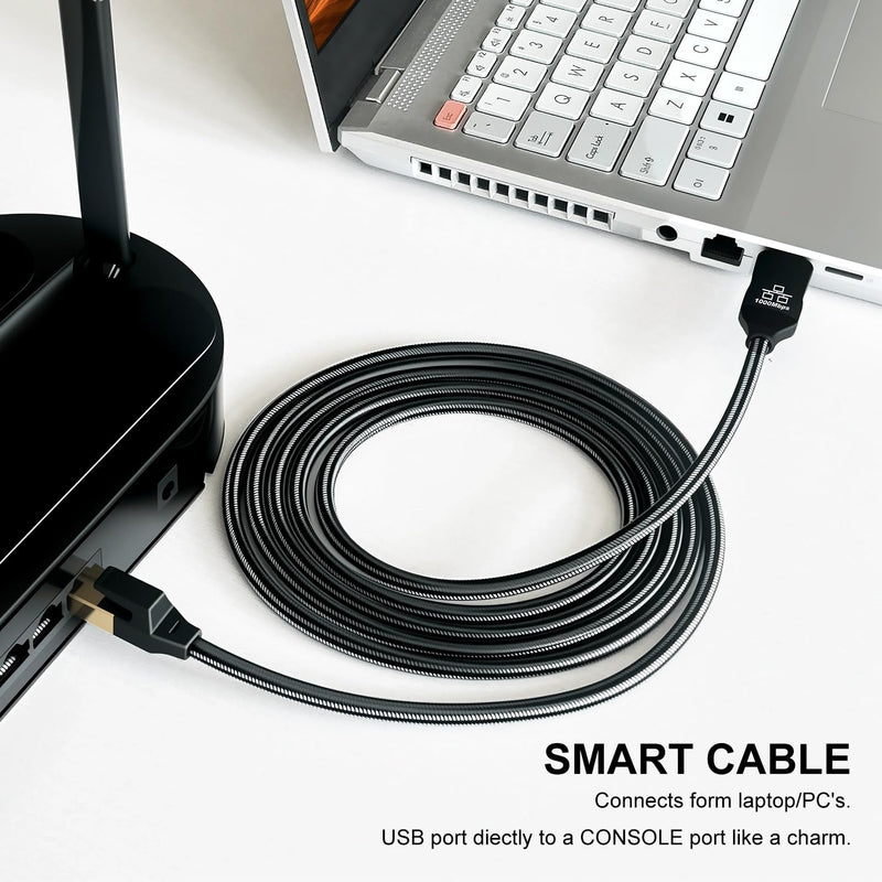 USB to Ethernet Cable 12Ft,USB 3.0 Male to RJ45 Serial Adapter Directly Connected, Compatible with Laptop, PC, MacBook, Switch, Windows, macOS, Linux(12Ft/4M)