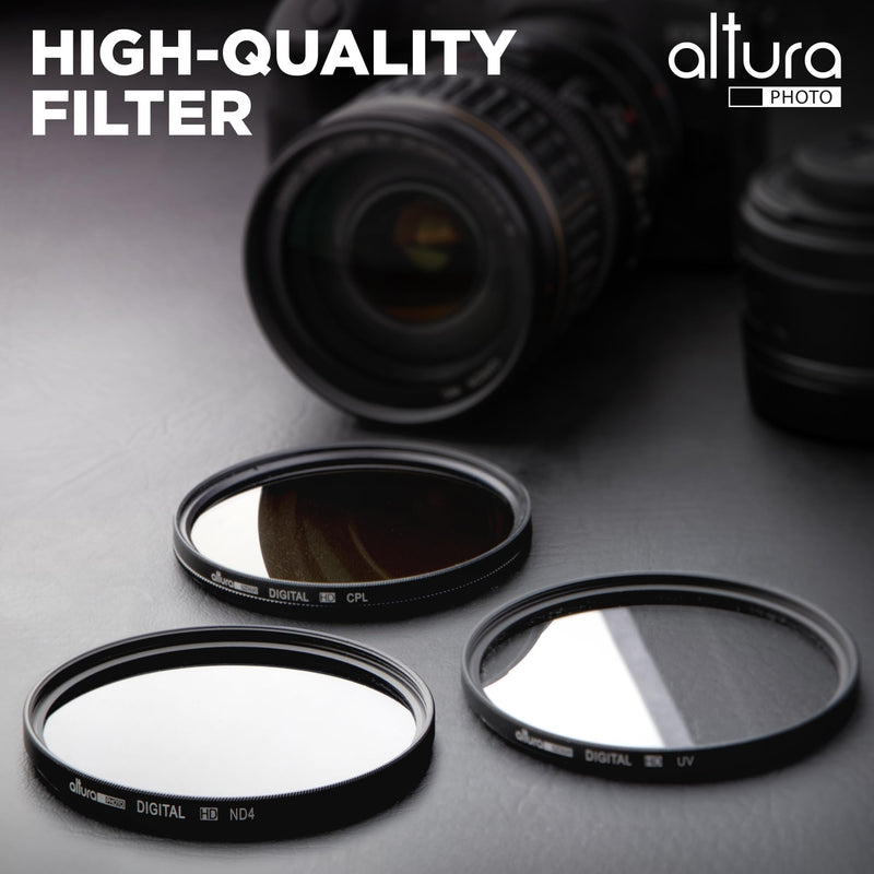 Altura Photo 77MM Lens Filter Kit - includes 77MM ND Filter, 77MM Polarizer Filter, 77MM UV Filter - UV, CPL Polarizing Filter, Neutral Density for Camera Lens with 77MM Filters + Lens Filter Case