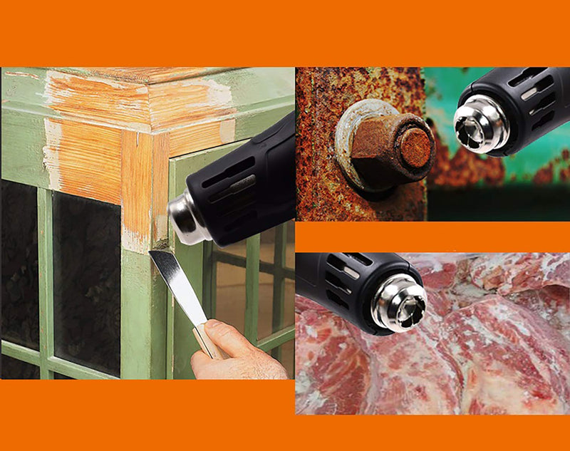 Hot air guns, mofa heat guns 2000W with 2 temperature settings 150°C to 550°C (302°F ~ 1022°F), 4.6ft long cable with 2 nozzles as overload protection for the process (MJ12) Mj12