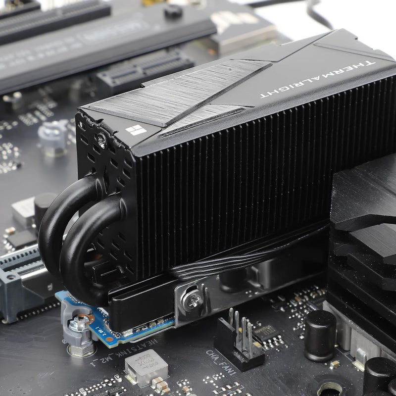 Thermalright HR10 2280 PRO Black SSD Heatsink, Double Sided Heatsink, with Small and Fast PWM Fan, Thermal Silicone Pad for 2280 SSD PC and Computer, Desktop High Performance SSD Cooler
