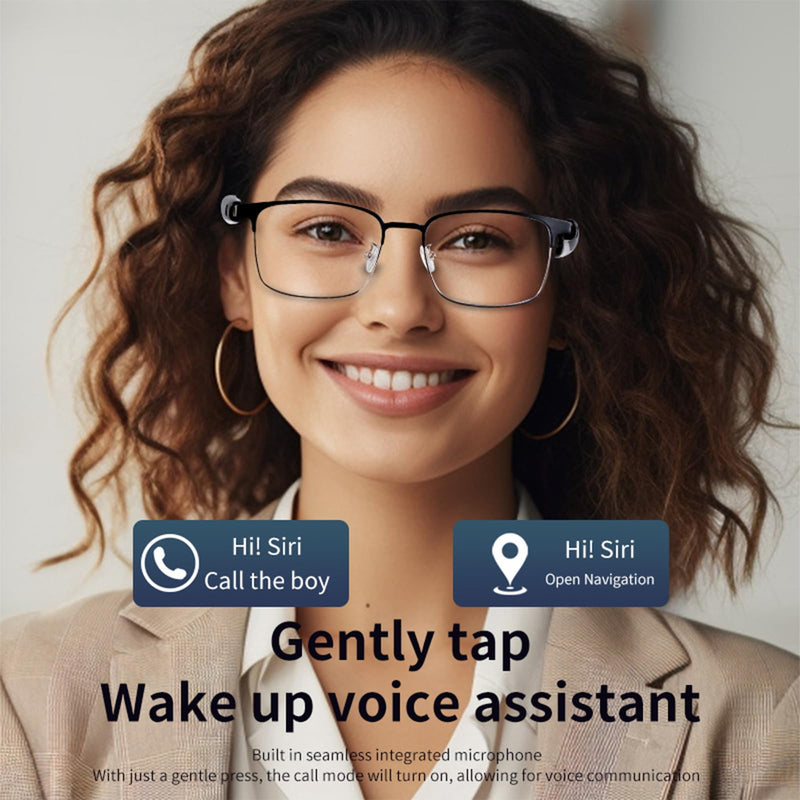 Smart Bluetooth Glasses for Women Men with Speaker Physical Color-Change Anti-Blue Light Polarized Built-in Microphone for Android iOS (Silver Frame) Silver-Physical color-chang lens