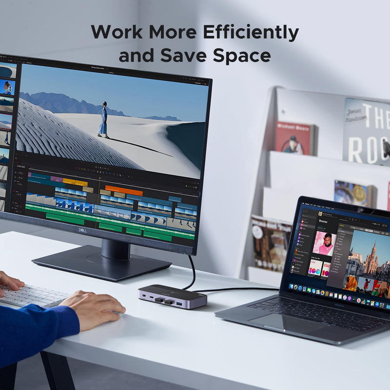 UGREEN USBC Switch 2 Computers Share 4 USB 3.2 Ports, 10Gbps Switcher Selector for PC Laptop Keyboard Mouse, Sharing Switch Adapter with 2 USB-C to C Data Cables and Remote