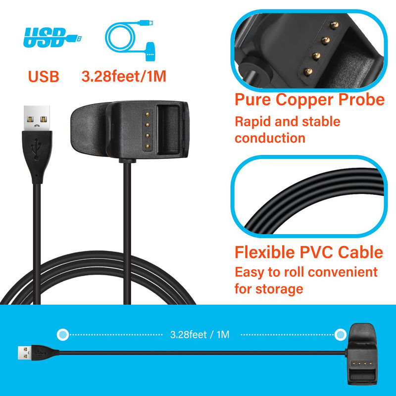 Charging Clip Charger for Garmin TT15Mini T5Mini TB10 PT10 PT6 for Garmin Sport PRO Series 3/4-Inch Collar Strap for PT TTmini Series (a- Charger Clip Only)