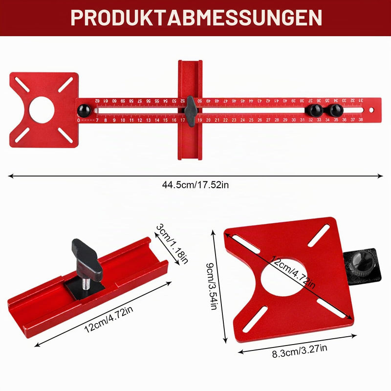 4 in 1 Adjustable Router Compass - Radius 90-610mm | Aluminium Multifunktionale Frässchablone Oberfräse Zubehör, Planfräsvorrichtung & Fräsrillenhalterung, kompatibel mit Makita