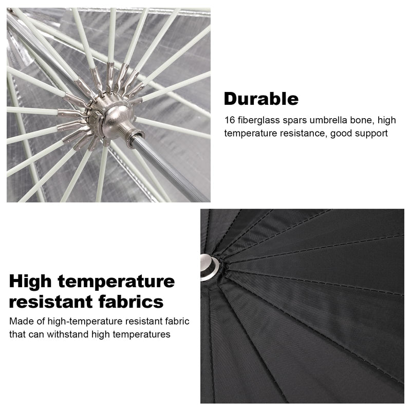 Godox UB-85S 33.5in/85cm Parabolic Reflective Umbrella, Black Silver Photography Umbrella with Carry Bag Portable for Vedio Studio Shooting Speedlite
