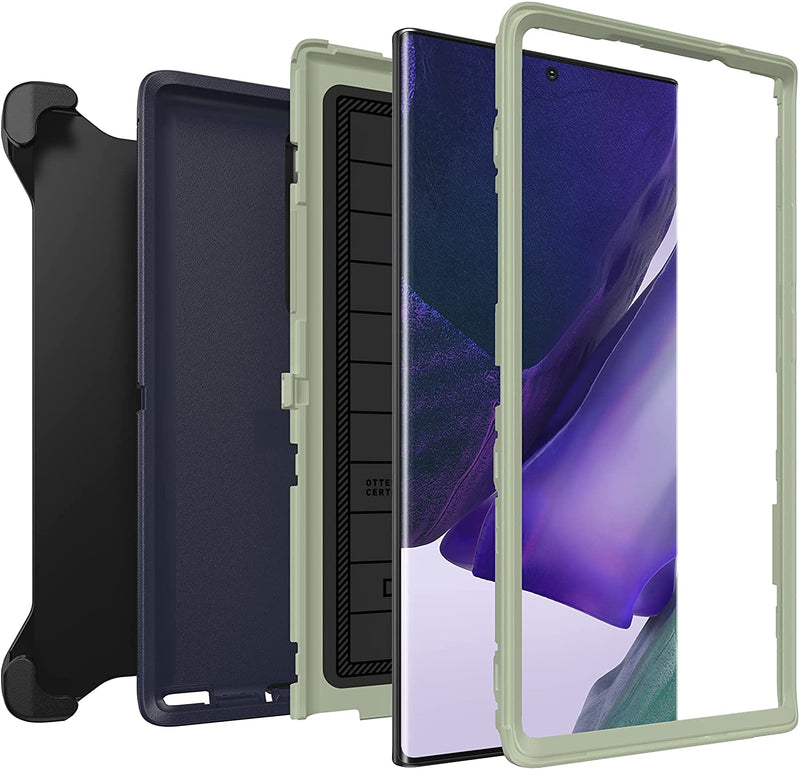 OtterBox Defender Screenless Series Rugged Case & Belt Clip Holster for Galaxy Note 20 Ultra 5G (ONLY) Retail Packaging - Black - with Microbial Defense