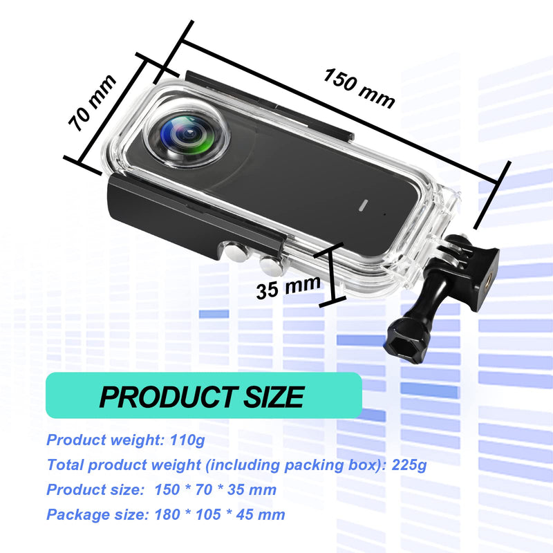 Waterproof Case for Insta 360 one X3 Action Camera, Underwater Diving Protective Housing 40M with Bracket Accessories CNMY-X3FSK-0001