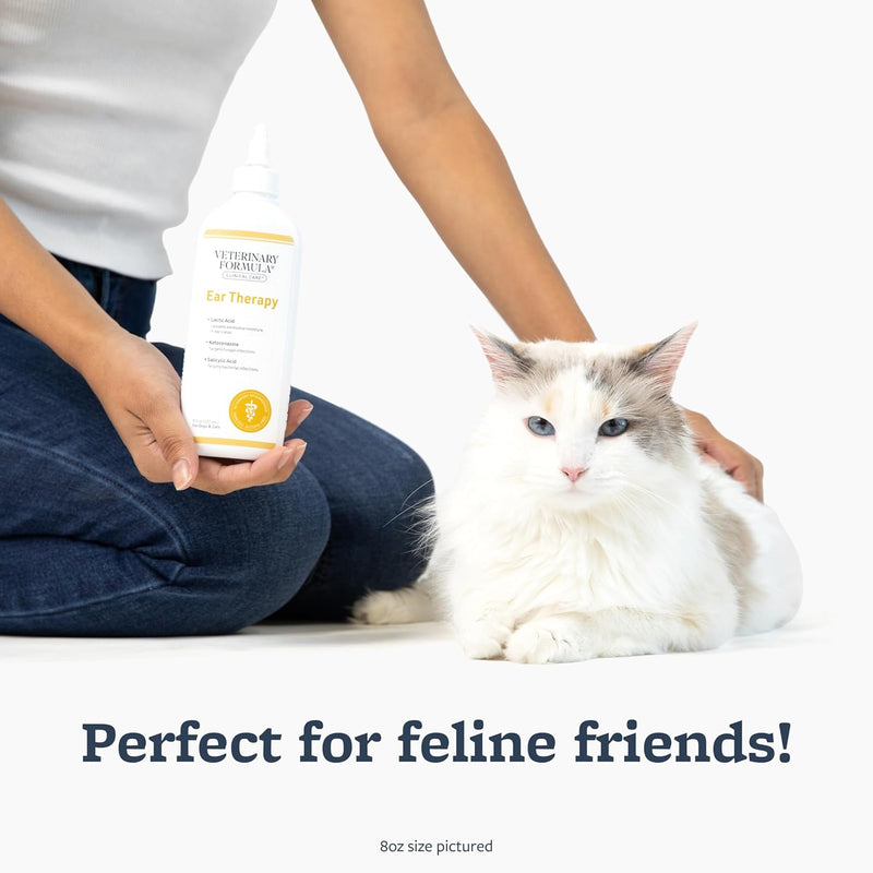 Veterinary Formula Clinical Care Ear Therapy, 4 oz. – Medicated Ear Drops to Help Relieve Bacterial and Fungal Infections in Dogs and Cats – Cleans and Deodorizes 4 ounces