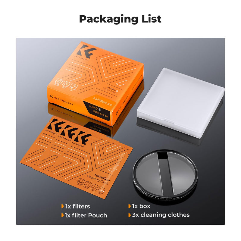 K&F Concept 77mm Center Field Split Diopter Effect Filter Keeps The Focus, Multi-layer Coated Subjects Center Opening Focus Filter for Camera Lens 72mm