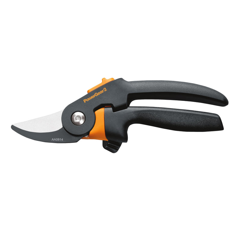 Fiskars PowerGear2 Pruning Shears, Patented Gear Technology & Cam Mechanism Multiplies Leverage, Hardened Steel Bypass Blade, Contoured Rolling Handle Reduces Hand Fatigue, 3/4" Cut Capacity