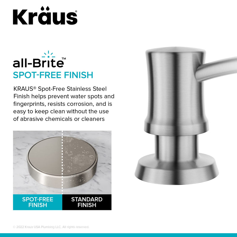 KRAUS Kitchen Soap and Lotion Dispenser in Brushed Brass, KSD-54BB Traditional Style