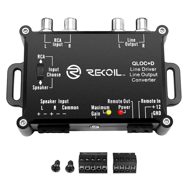 RECOIL LOCD 2-in-1 Active Line-Out Converter & Line Driver | 2 in 1 Line Driver, 10V High RCA Output, Auto Sense, Clipping LEDs, SMT - OEM Amplifier Integration