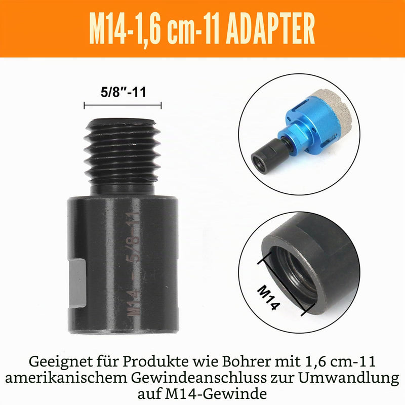 2 Pieces Converter Adapter, 5/8 Inch to M14 and M14 to 5/8 Inch Angle Grinder Converter Adapter for Angle Grinder, Polisher, Drill Connection Tool
