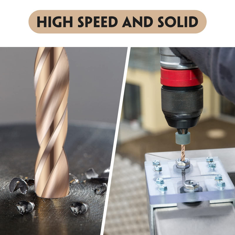 Mudder 50 Pieces 1/8" Drill Bit M35 High Speed Steel Twist Cobalt Drill Bit Set for Hardened Metal Stainless Steel Cast Iron Woodwork Plastic (1/8 Inch) 1/8 Inch (Single Size Set)