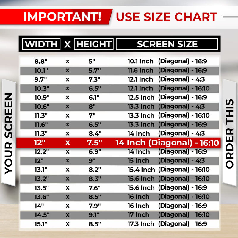 14 Inch 16:10 Laptop Privacy Screen Filter - Computer Monitor Privacy Shield and Anti-Glare Protector 14 Inch (Diagonal) - 16:10 Aspect Ratio