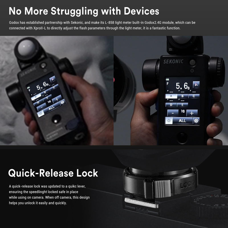 Godox XProII-O Wireless Flash Trigger Compatible with Panasonic Compatible with Olympus Camera, 1/8000s HSS TTL Convert-Manual TCM Function Large LCD Screen Flash Transmitter