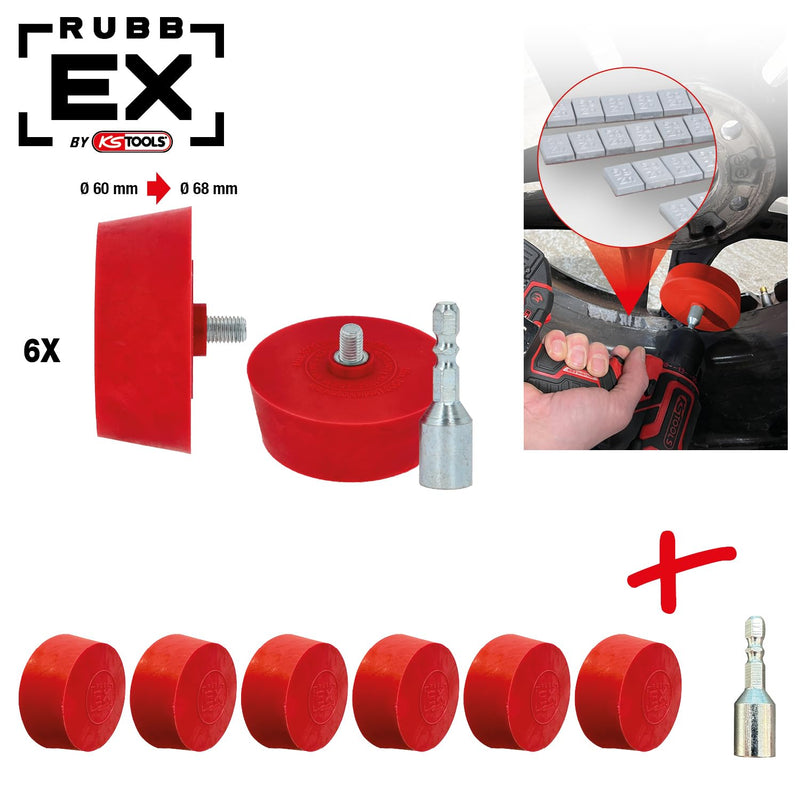 KS Tools 515.5476 Conical Alloy Wheel Eraser Pads (Pack of 6)