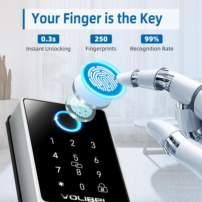 Smart Lock, 7-in-1 Keyless Entry Door Lock with Fingerprint, Remote & Voice Control, Auto Lock, Electronic Touchscreen Deadbolt Lock, Biometric Smart Door Lock for Front Door, D1-T