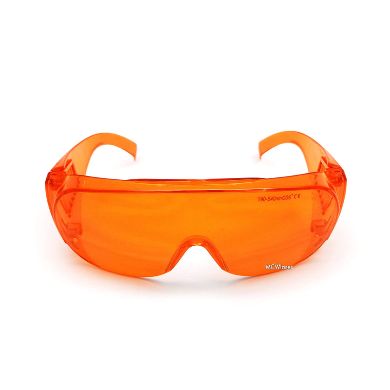 MCWlaser Laser Safety Glasses 190-540nm Protective Goggles CE for UV Lamp Ultraviolet/Blue/Green Laser Absorption Type EP-3 Style 6