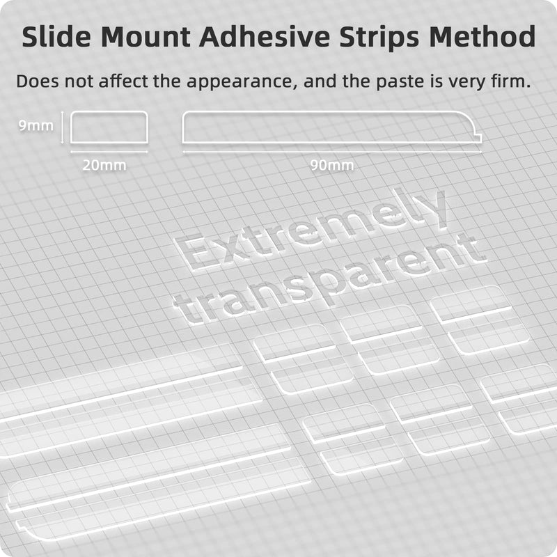 Privacy Screen Adhesive Strips and Slide Mount Tabs for Laptop Computer Monitor, Privacy Screen Slide Mount Tabs *2, Privacy Screen Adhesive Strips *2, 1pcs Microfiber Cloth, 2pcs Screen Cleaning Kit Replacements Kits