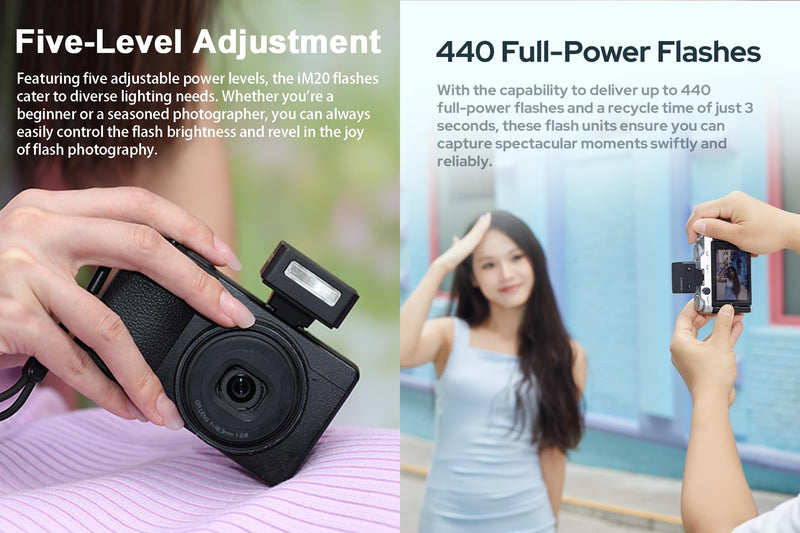 Godox iM20 Camera Flash with Diffuser, GN10, USB-C Charging, Built-in Battery with 5 Levels Flash Power, 440 Full-Power Flashes for Canon, Sony, Fuji, Nikon, Panasonic, Olympus Single-Contact Hotshoe