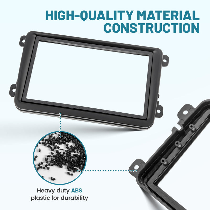 Double DIN Radio Dash Kits for Volkswagen Jetta/GLI/Passat/CC/Tiguan/Scirocco 2006-2018, Double Din Radio Mount Housing Bracket Installation Trim Bezel Kit Installation Aftermarket Stereo