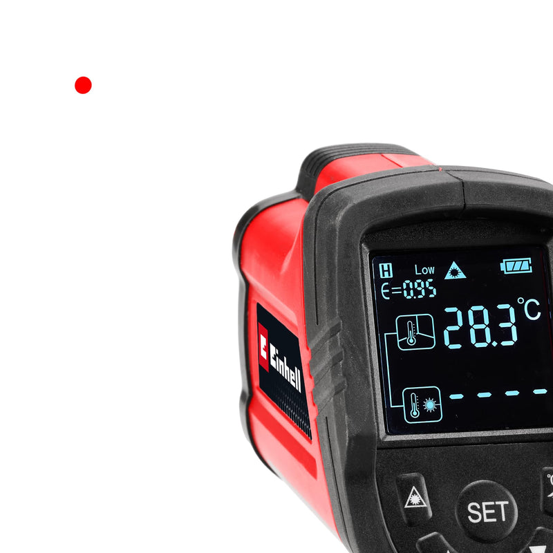 Einhell TC-IT 550 Infrared Thermometer | -50 to +550 °C | 3 emission levels adjustable | LCD display with backlight | measurements in °C and °F