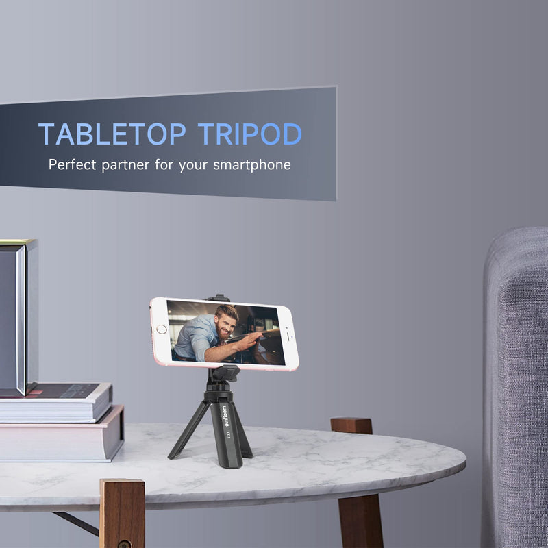 1/4 Mini Tripod, Tabletop Desktop Stand Compact Tripod with 1/4" Screw for weeylite K21 Stick Light, S03/S05 Pocket Photo Light, Camera, Smooth 4, Osmo Mobile, Vimble 2, Gimbal Handle Grip Stabilizer C01