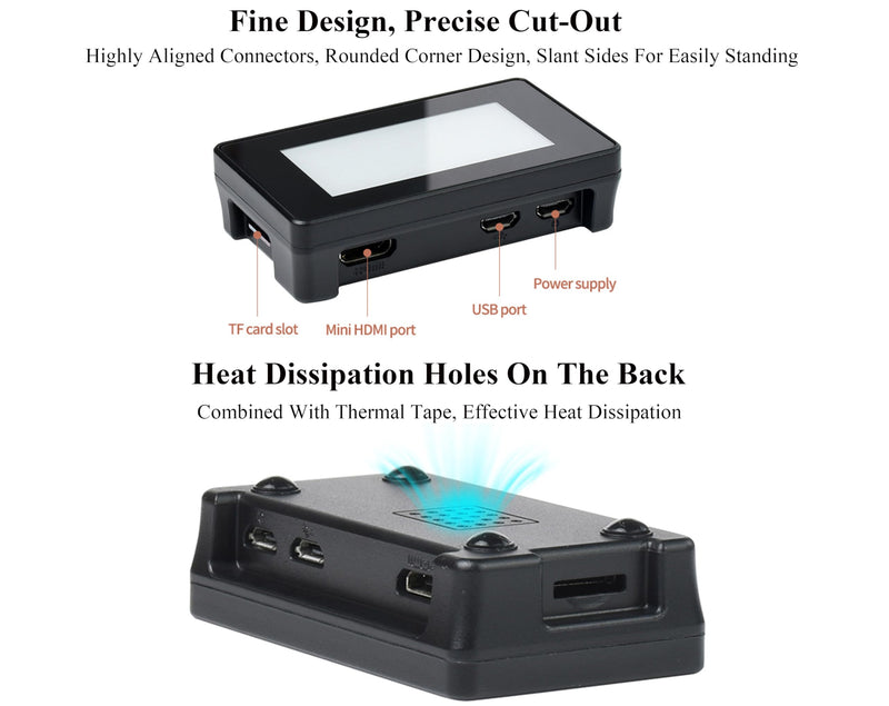 2.13inch Touch e-Paper Display with ABS Case for Raspberry Pi Zero 2 W/Raspberry Pi Zero/Pi Zero W/Pi Zero WH, 250x122 Pixels E-Ink, Paper-Like Effect Support Partial Refresh 2.13" Touch e-Paper with Case