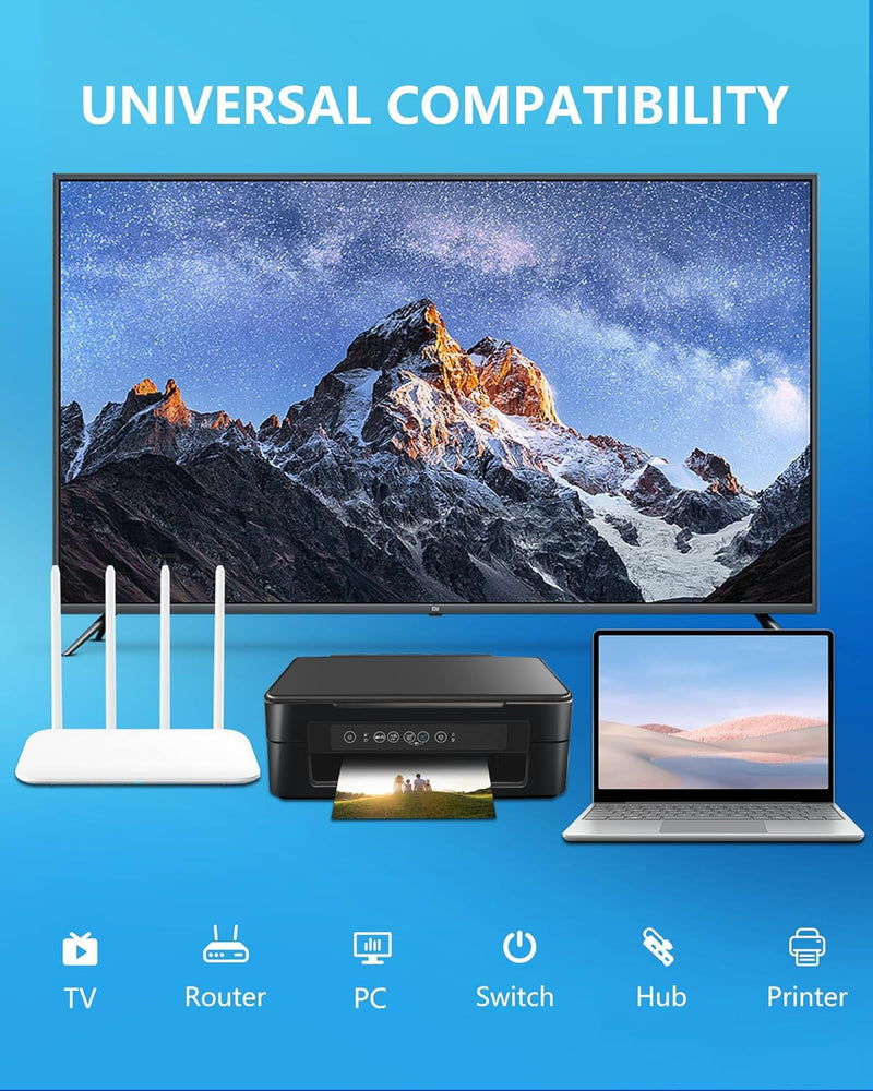 Ethernet Splitter, Gigabit Network Port Splitter 1 in 3 Out, 1 Female to 3 Female High Speed LAN Internet Adapter with USB C Charging Cable, Plug and Play for Cat5 Cat5e Cat6 Cat7 Cat8 RJ45 Cord Gigabit Ethernet Splitter 1 to 3 (1 Pack)