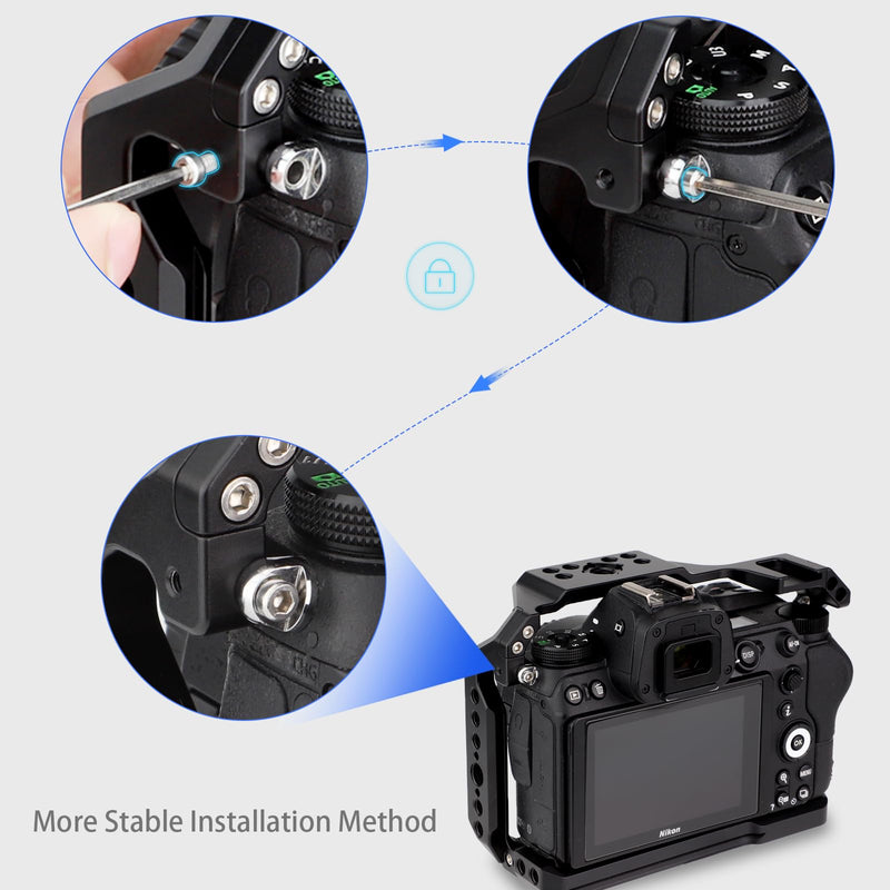 Leftfoto Camera Full Cage for Nikon Z6II Z7II Z6 Z7 Z6ii Z7II Mirrorless Protection Frame Rig with Arca Base,Video Cage for Vlog Video Shooting