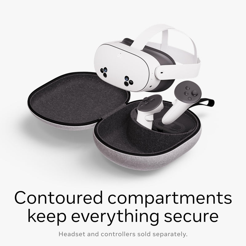 Meta Quest Compact Carrying Case — Works with Meta Quest 3/3S — Refreshed Compact Design — Fits Quest 3/3S, Touch Plus Controller, Active Straps, Charging Cable, and Adapter