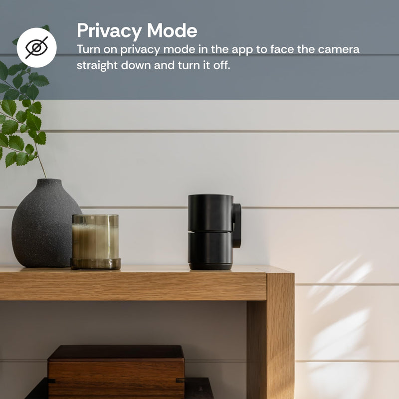 Luna 2K Indoor Cameras for Home Security, 2.4GHz & 5GHz WiFi, 360-Degree Pan-Tilt, Built-in Spotlight, Human Auto Tracking, Siren, Pet/Dog/Baby Camera with Phone app, Black (2025 Upgrade Version) V3 Black