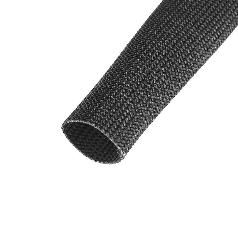 X AUTOHAUX Fiberglass Heat Wire Shield Sleeve Heat High Temp Shield Adjustable Heat Shield 10ft 10mm 3/8" Black for Car Wire Loom Protection 3/8"