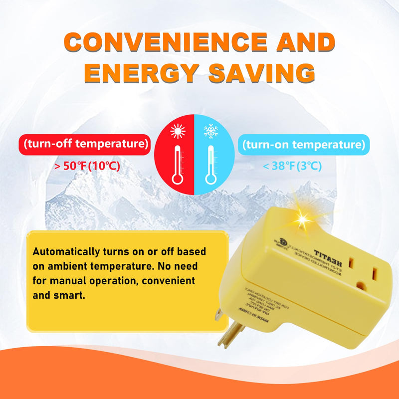 HEATIT ET-21 Freeze Thermostatically Controlled Outlet On at 38F /Off at 50F ET-21-2 2PCS 2.0