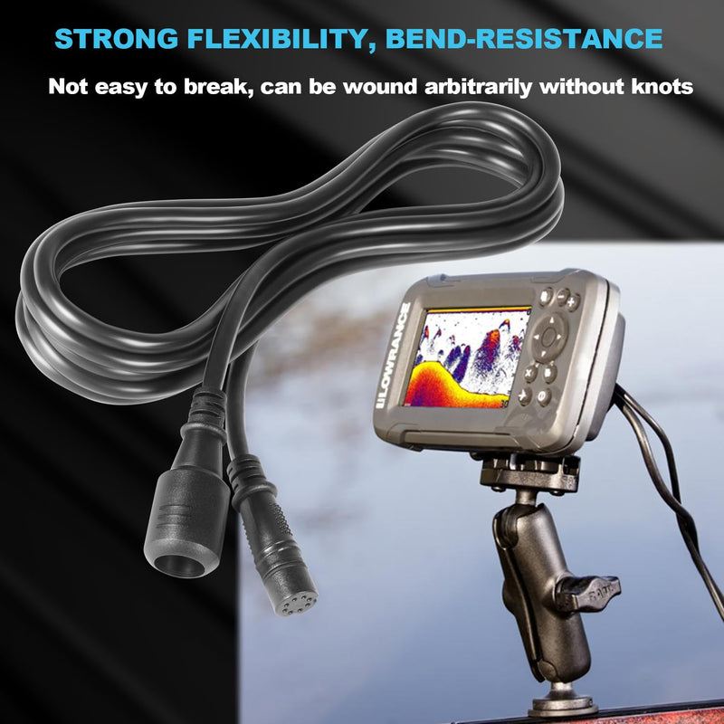 Bonbo 000-14414-001 Extension Cable 10' for Lowrance TripleShot/SplitShot Transducers and Hook2 Series Fishfinder, 10FT Transducer Extension Cable