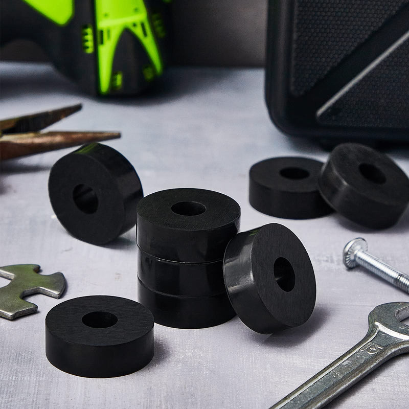 Fabbay Multi Purpose Rubber Spacer 1 OD x 3/8 ID x 1/2 Inch Thickness Black Round Rubber Washers Anti Vibration Bushings Spacers Washers for Home and Car Accessories(120 Pcs) 120