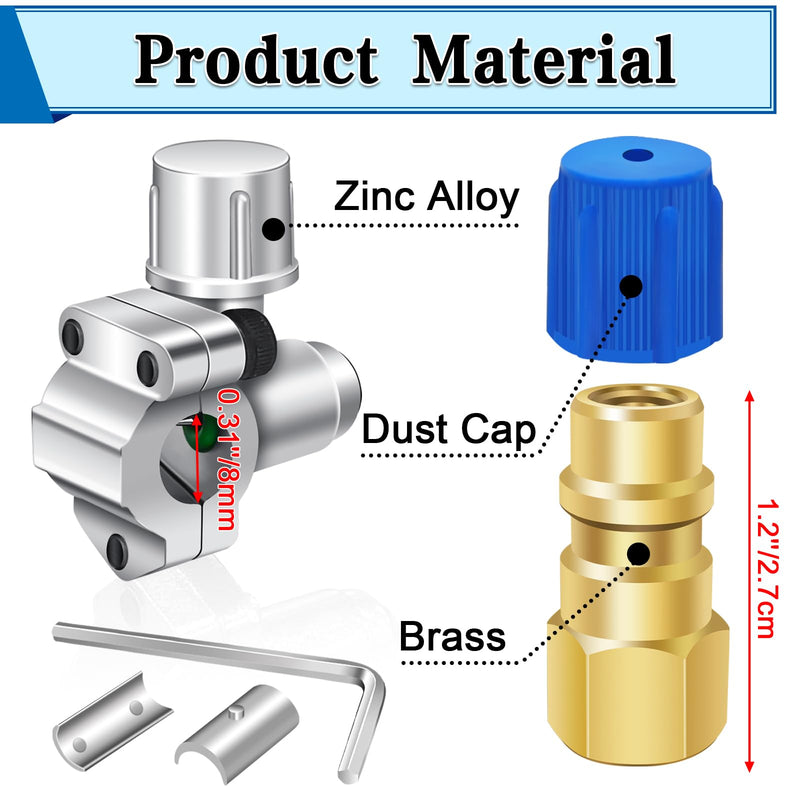 A/C Retrofit Valve Kit-Refrigerant Retrofit Valve Set, with R12 to R134A Low Side Adapter, BPV31 Bullet Piercing Valve, for HVAC Refrigerant System R12 R22 R502 R134A