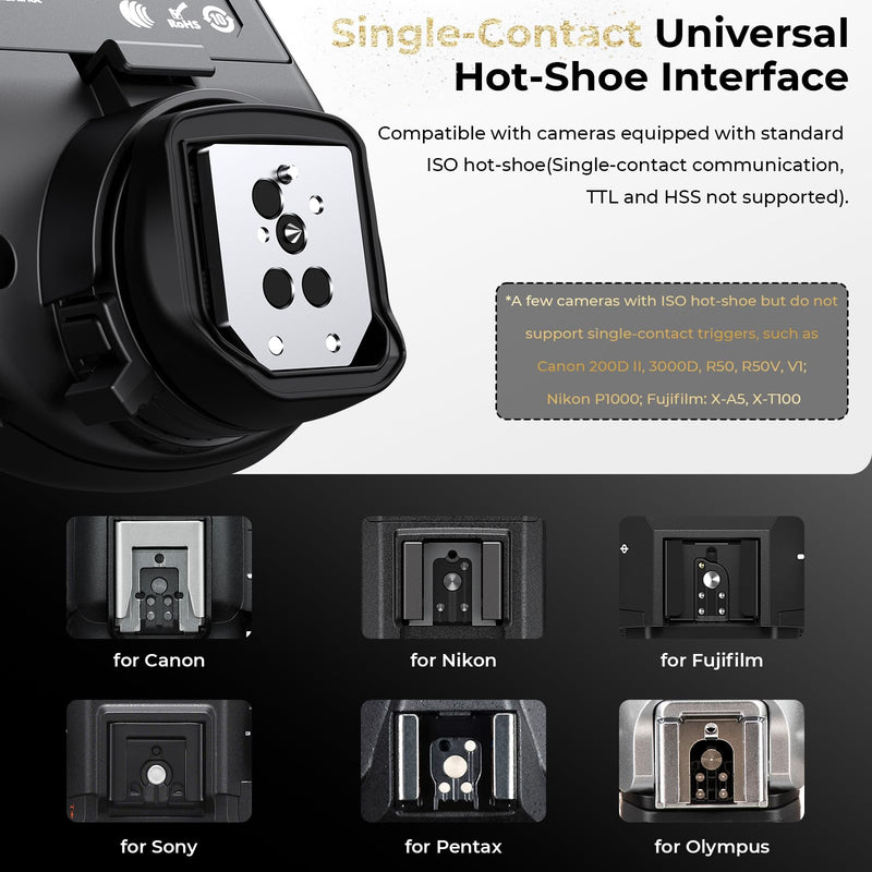 AODELAN Wireless Flash Trigger Compatible with Profoto Air1 and Air2, for Canon, for Sony, for Nikon, for Olympus,for Fujifilm Cameras 650FT Remote Control 100 Channels 6 Groups,Replaces Connect Pro