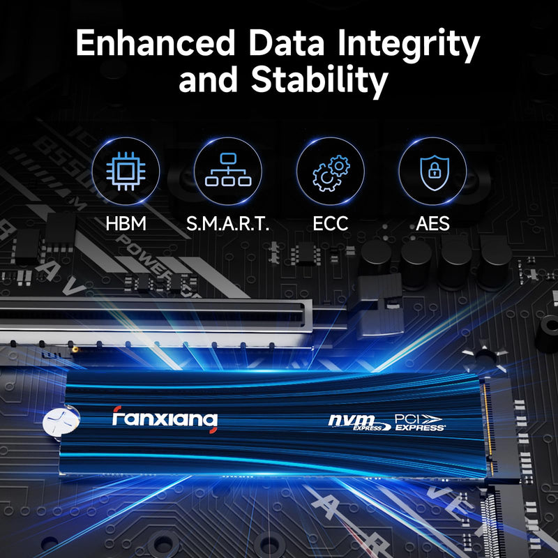 NVMe SSD 500GB PCIe 4.0 SSD M.2 2280 Internal Gaming SSD for PS5, Up to 6300MB/s Internal Solid State Drive for Gamers, Professionals, Creators S880E
