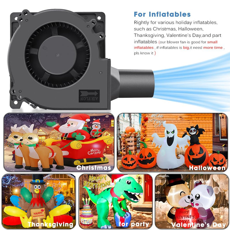 120 mm Radial Fan 12 V Adjustable Cooling Fan AC Powered 230 V Blower Fan for Ventilation Fan Change BBQ Inflatable Fireplace Compatible with Desktop 120 x 32 mm (with Pipe)